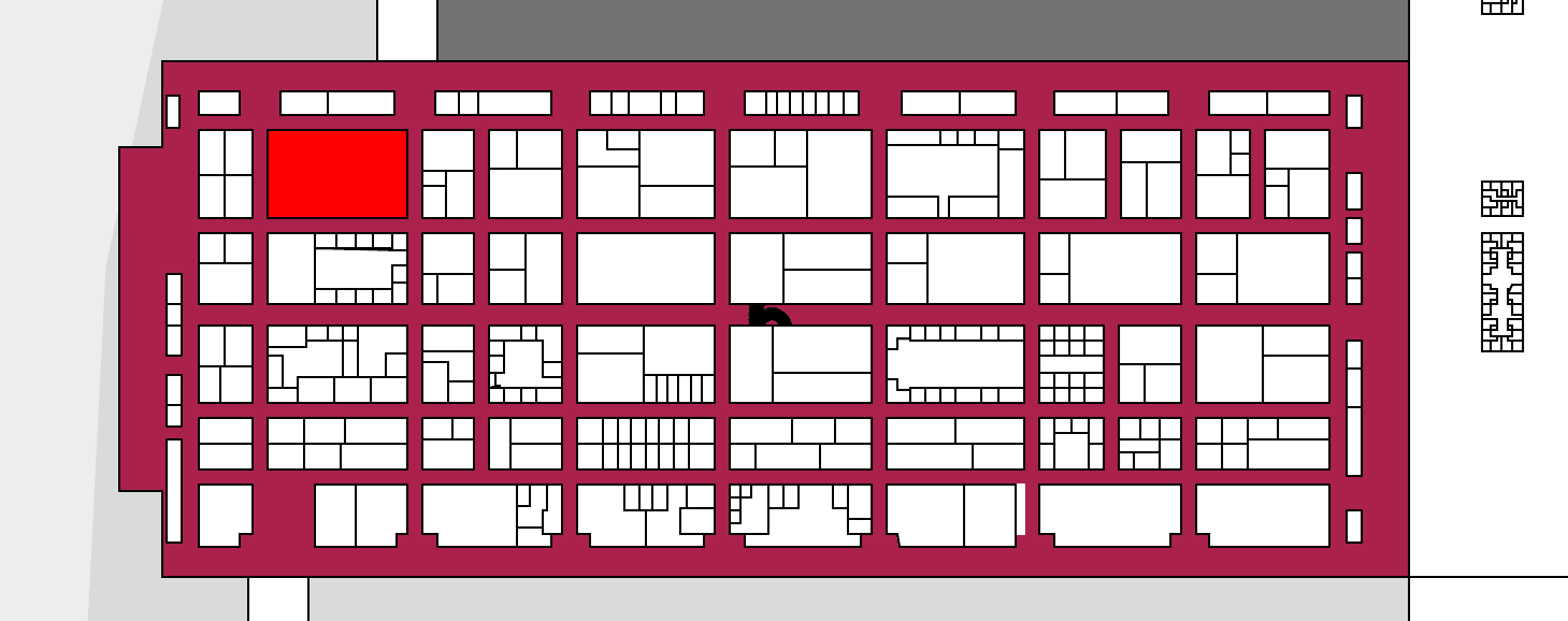 En rojo, el stand de INAC